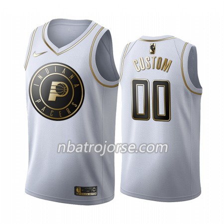 Män Indiana Pacers Tröja Skräddarsydda 2019-20 Nike Vit Golden Edition Swingman